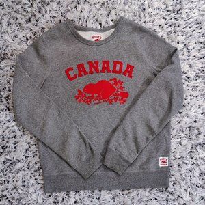 Roots Red and Grey Cozy Boyfriend Crew Sweatshirt